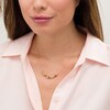 Thumbnail Image 2 of Multi-Gemstone Scatter Curved Bar Necklace in Sterling Silver with 14K Gold Plate - 15.5"