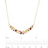 Thumbnail Image 2 of Multi-Gemstone Scatter Curved Bar Necklace in Sterling Silver with 14K Gold Plate - 15.5"