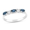 Thumbnail Image 0 of Marquise Blue Sapphire and 1/15 CT. T.W. Diamond Five Stone Ring in 14K White Gold