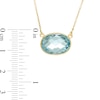 Thumbnail Image 2 of Sideways Oval Sky Blue Topaz Solitaire Necklace in 10K Gold