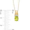 Thumbnail Image 3 of Oval Peridot and Diamond Accent Beaded Drop Pendant in 10K Gold