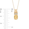 Thumbnail Image 3 of Oval Citrine and Diamond Accent Beaded Drop Pendant in 10K Gold