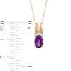 Thumbnail Image 3 of Oval Amethyst and Diamond Accent Beaded Drop Pendant in 10K Gold