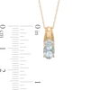 Thumbnail Image 3 of Oval Aquamarine and Diamond Accent Beaded Drop Pendant in 10K Gold