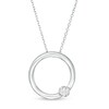 Thumbnail Image 1 of Marilyn Monroe™ Collection 1/10 CT. Diamond Solitaire Circle Pendant in Sterling Silver
