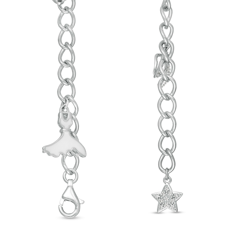 Main Image 2 of Marilyn Monroe™ Collection 1/4 CT. T.W. Diamond Assortment Charm Bracelet in Sterling Silver - 7.5"