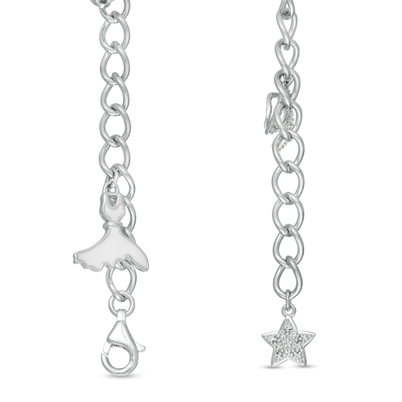 Marilyn Monroe™ Collection 1/4 CT. T.W. Diamond Assortment Charm Bracelet in Sterling Silver - 7.5"