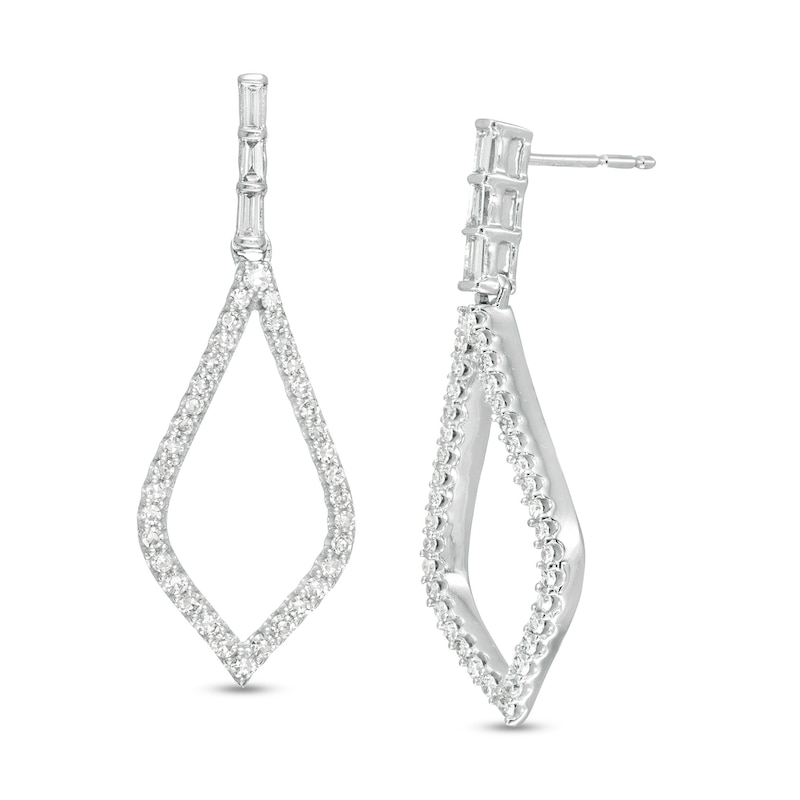 Main Image 1 of Marilyn Monroe™ Collection 3/8 CT. T.W. Diamond Teardrop Earrings in 10K White Gold