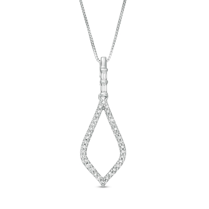 Main Image 1 of Marilyn Monroe™ Collection 1/5 CT. T.W. Diamond Teardrop Pendant in 10K White Gold