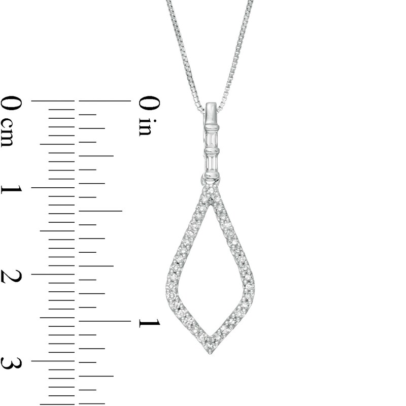 Main Image 2 of Marilyn Monroe™ Collection 1/5 CT. T.W. Diamond Teardrop Pendant in 10K White Gold