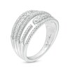 Thumbnail Image 2 of Marilyn Monroe™ Collection 1/2 CT. T.W. Journey Diamond Multi-Row Ring in 10K White Gold