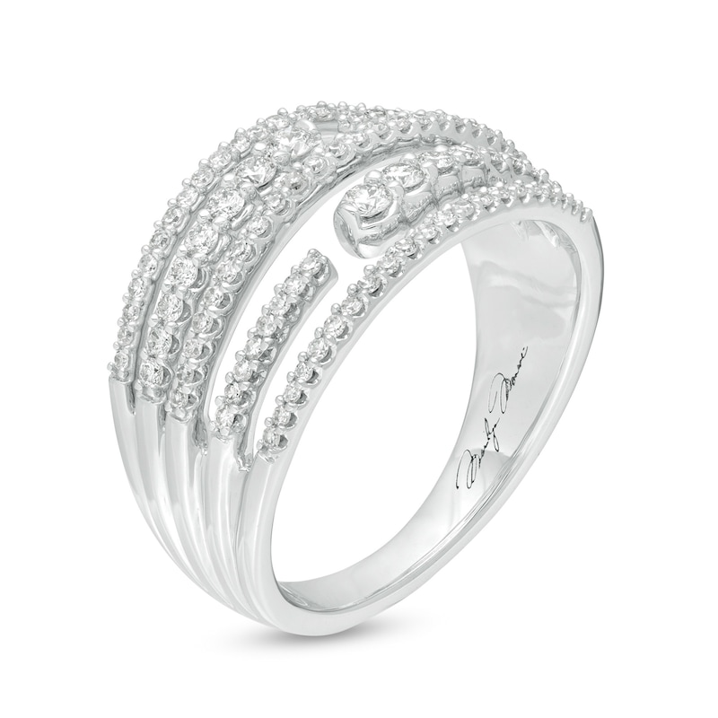Main Image 2 of Marilyn Monroe™ Collection 1/2 CT. T.W. Journey Diamond Multi-Row Ring in 10K White Gold