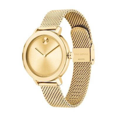 Ladies Movado Bold Evolution Gold Tone Mesh Watch Model