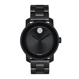 Ladies' Movado Bold®Crystal Accent Black Ceramic Watch (Model: 3600535)