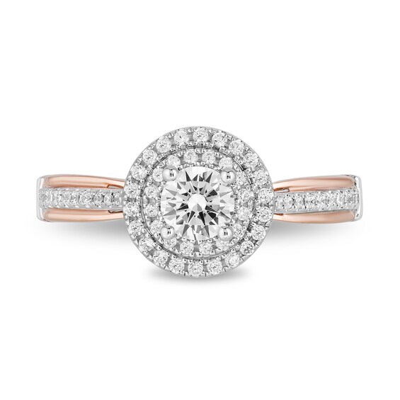 Enchanted Disney Snow White 3/4 CT. T.w. Diamond Frame Engagement Ring in 14K Two-Tone Gold