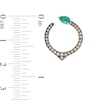 Thumbnail Image 2 of Pear-Shaped Emerald and 3/8 CT. T.W. Champagne Diamond Drop Earrings in 14K Gold with Black Rhodium