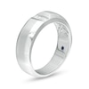 Thumbnail Image 1 of Vera Wang Love Collection Men's 1/10 CT. T.W. Baguette Diamond Wedding Band in 14K White Gold