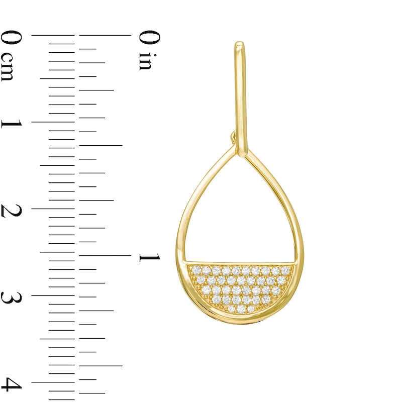 Main Image 3 of 1/3 CT. T.W. Diamond Teardrop Earrings in 10K Gold