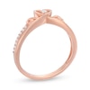 Thumbnail Image 3 of Cherished Promise Collection™ 1/15 CT. T.W. Diamond Heart-Shaped Crown Promise Ring in 10K Rose Gold