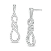 1/3 CT. T.W. Diamond Infinity Flame Drop Earrings in Sterling Silver