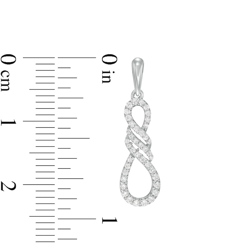 1/3 CT. T.W. Diamond Infinity Flame Drop Earrings in Sterling Silver