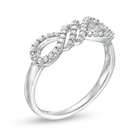 1/5 CT. T.w. Diamond Sideways Infinity Flame Ring in Sterling Silver