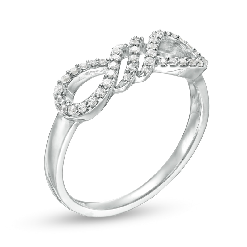 1/5 CT. T.W. Diamond Sideways Infinity Flame Ring in Sterling Silver