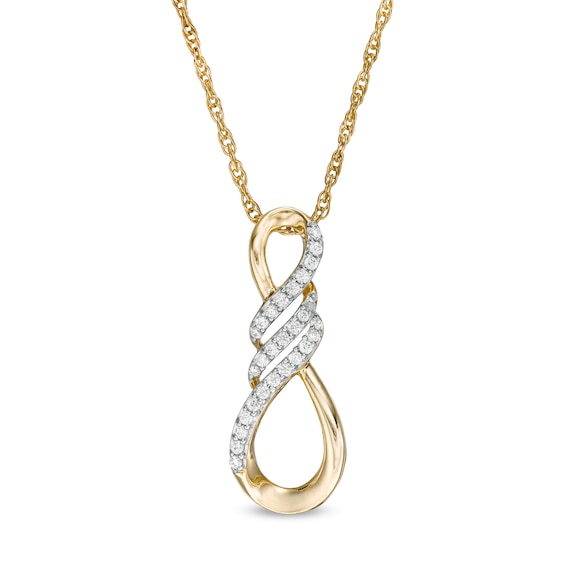 1/8 CT. T.w. Diamond Infinity Flame Pendant in 10K Gold