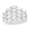 Sideways Marquise Lab-Created White Sapphire Layered Multi-Row Ring in Sterling Silver