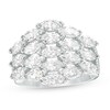 Thumbnail Image 1 of Sideways Marquise Lab-Created White Sapphire Layered Multi-Row Ring in Sterling Silver