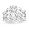 Thumbnail Image 0 of Sideways Marquise Lab-Created White Sapphire Layered Multi-Row Ring in Sterling Silver