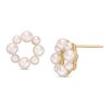 Thumbnail Image 1 of Alternating 2.0-4.0mm Freshwater Cultured Pearl Wreath Stud Earrings in 10K Gold