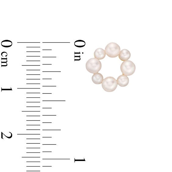 Alternating 2.0-4.0mm Freshwater Cultured Pearl Wreath Stud Earrings in 10K Gold