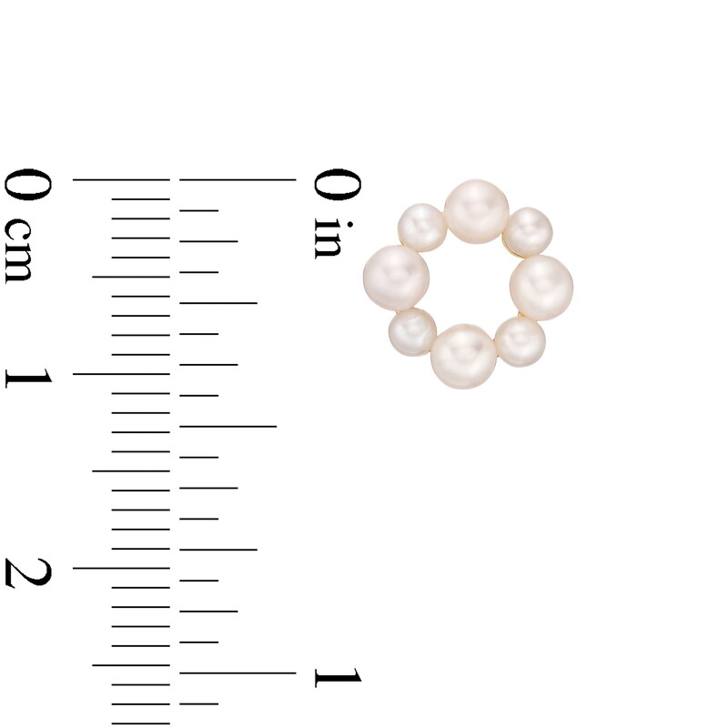 Main Image 3 of Alternating 2.0-4.0mm Freshwater Cultured Pearl Wreath Stud Earrings in 10K Gold