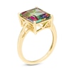 Thumbnail Image 2 of Emerald-Cut Mystic Fire® Topaz Solitaire Ring in 10K Gold