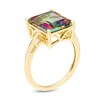 Thumbnail Image 3 of Emerald-Cut Mystic Fire® Topaz Solitaire Ring in 10K Gold