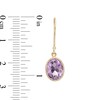 Thumbnail Image 3 of Bezel-Set Oval Amethyst Drop Earrings in 10K Gold