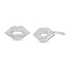 Thumbnail Image 1 of Marilyn Monroe™ Collection 1/8 CT. T.W. Diamond Lip Stud Earrings in Sterling Silver