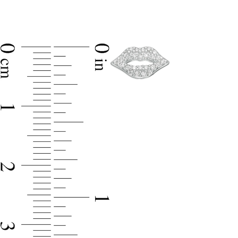 Main Image 2 of Marilyn Monroe™ Collection 1/8 CT. T.W. Diamond Lip Stud Earrings in Sterling Silver