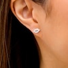 Thumbnail Image 3 of Marilyn Monroe™ Collection 1/8 CT. T.W. Diamond Lip Stud Earrings in Sterling Silver