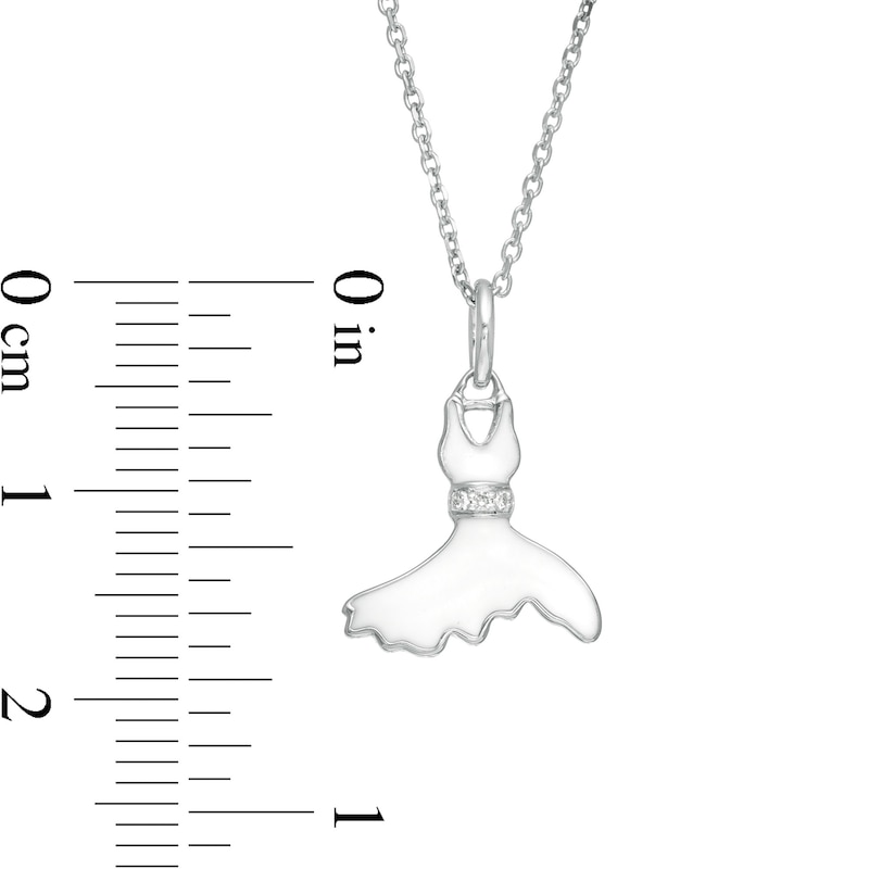 Main Image 2 of Marilyn Monroe™ Collection Diamond Accent Enamel White Flare Dress Pendant in Sterling Silver
