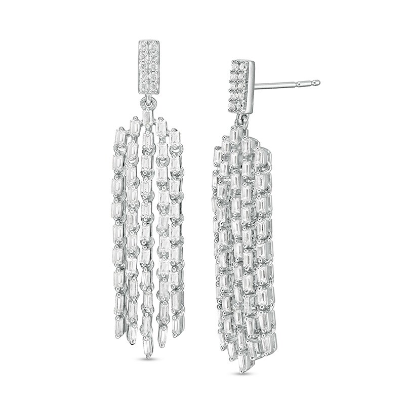 Main Image 1 of Marilyn Monroe™ Collection 1 CT. T.W. Diamond Chandelier Drop Earrings in 10K White Gold