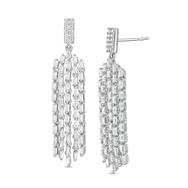 Marilyn Monroe™ Collection 1 CT. T.W. Diamond Chandelier Drop Earrings in 10K White Gold