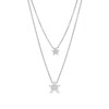 Thumbnail Image 1 of Marilyn Monroe™ Collection 1/5 CT. T.W. Diamond Double Strand Star Necklace in Sterling Silver