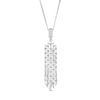 Thumbnail Image 0 of Marilyn Monroe™ Collection 1/2 CT. T.W. Diamond Tassel Dangle Pendant in 10K White Gold