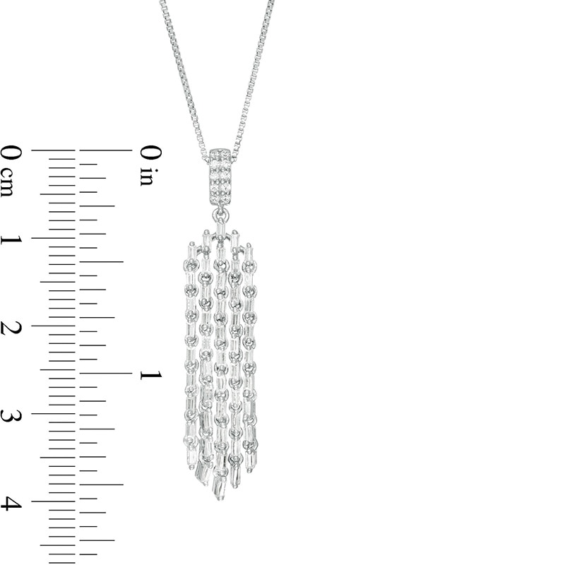 Main Image 2 of Marilyn Monroe™ Collection 1/2 CT. T.W. Diamond Tassel Dangle Pendant in 10K White Gold