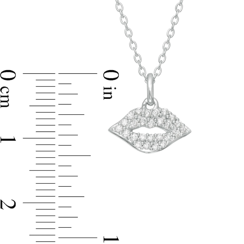 Main Image 2 of Marilyn Monroe™ Collection 1/8 CT. T.W. Diamond Lips Pendant in Sterling Silver