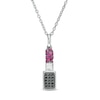 Thumbnail Image 1 of Marilyn Monroe™ Collection Lab-Created Ruby and 1/8 CT. T.W. Black Diamond Pendant in Sterling Silver