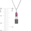 Thumbnail Image 2 of Marilyn Monroe™ Collection Lab-Created Ruby and 1/8 CT. T.W. Black Diamond Pendant in Sterling Silver