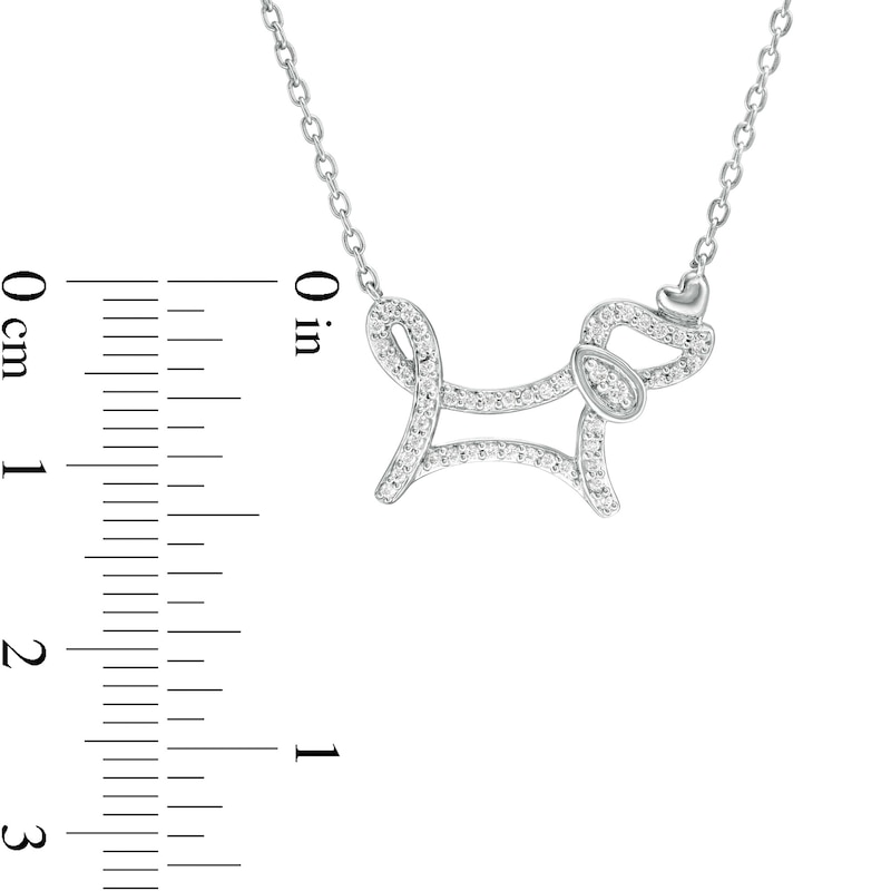 Main Image 2 of Marilyn Monroe™ Collection 1/8 CT. T.W. Diamond Dog Pendant in Sterling Silver